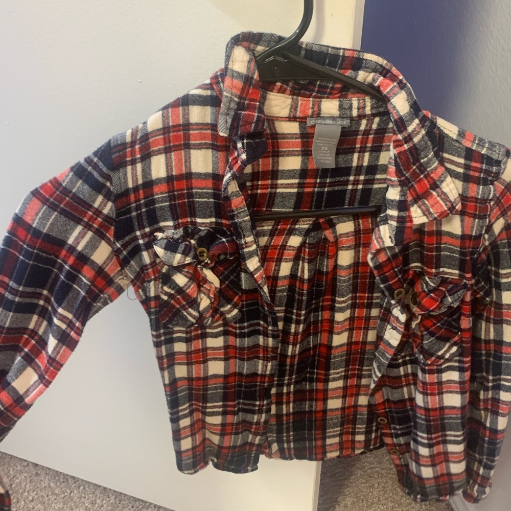 Junior girls plaid shirt